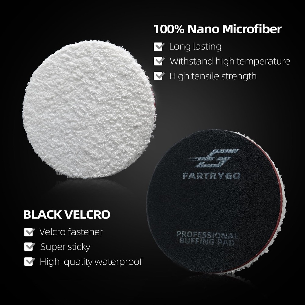 6 Inch Microfiber Cutting Pads – 2 Pack Heavy Buffing for 6