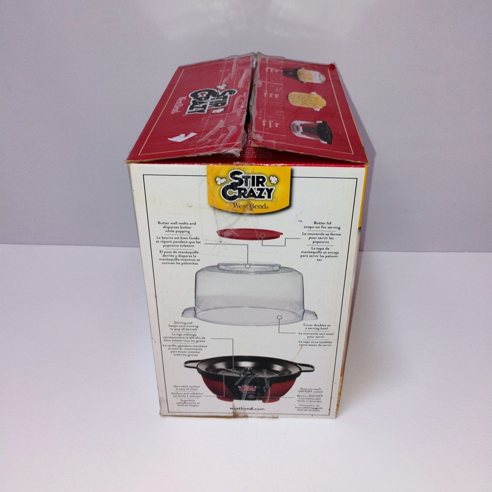 West Bend Stir Crazy 6 Quart Popcorn Popper