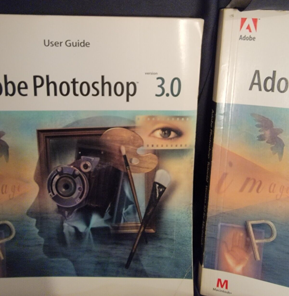 ADOBE PHOTOSHOP 3.0 vintage ORIGINAL Set Manual. User/Tutorial 94' MACHINTOSH