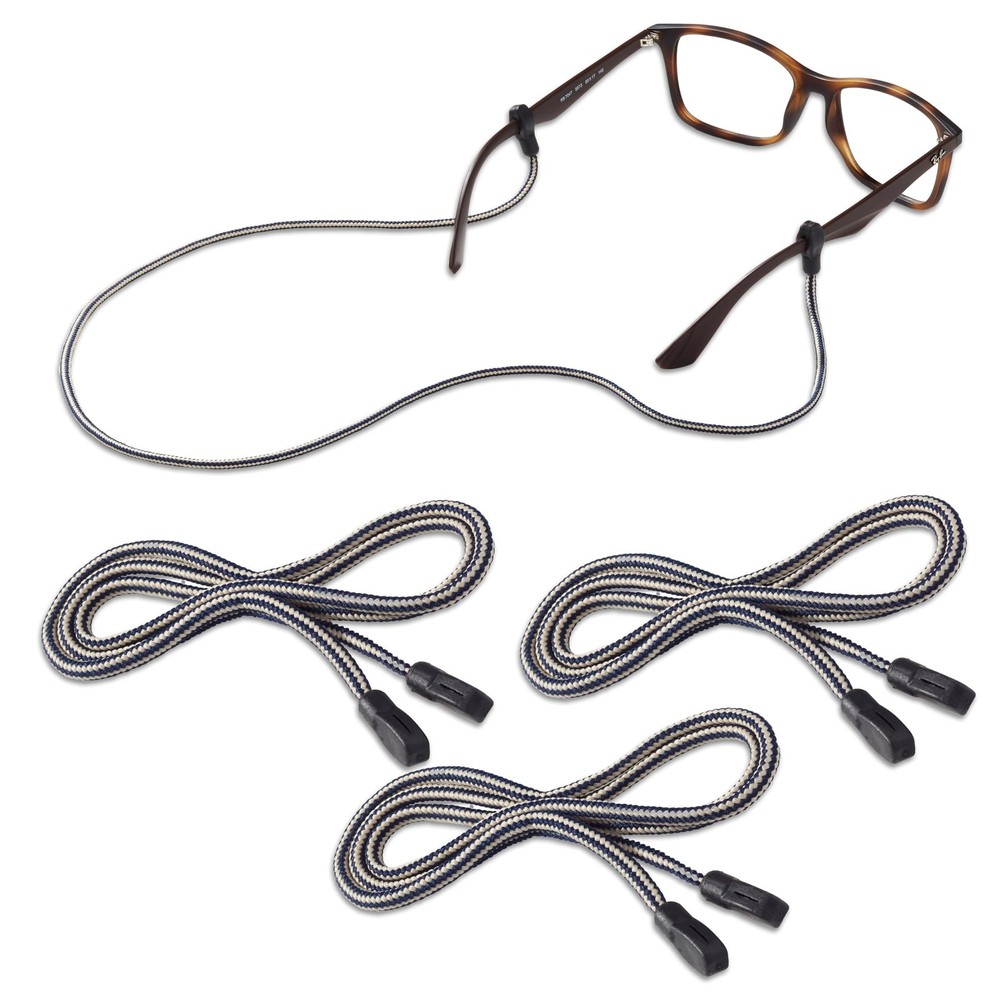 Eyeglass Supercord Retainer, Navy Stripe, 3 Pack