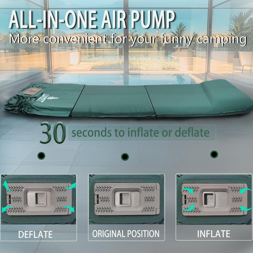 Self Inflating Sleeping Pad: Sleeping Pad with Pump 3.14" Ultra-Thick Memory ...