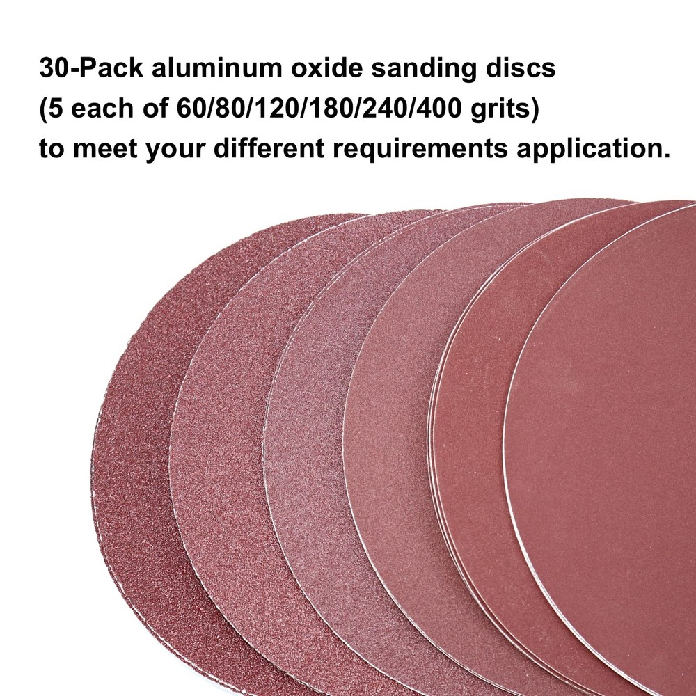 8-Inch PSA Sanding Discs, Self Adhsive Back Assorted Aluminum Oxide... Fast Ship