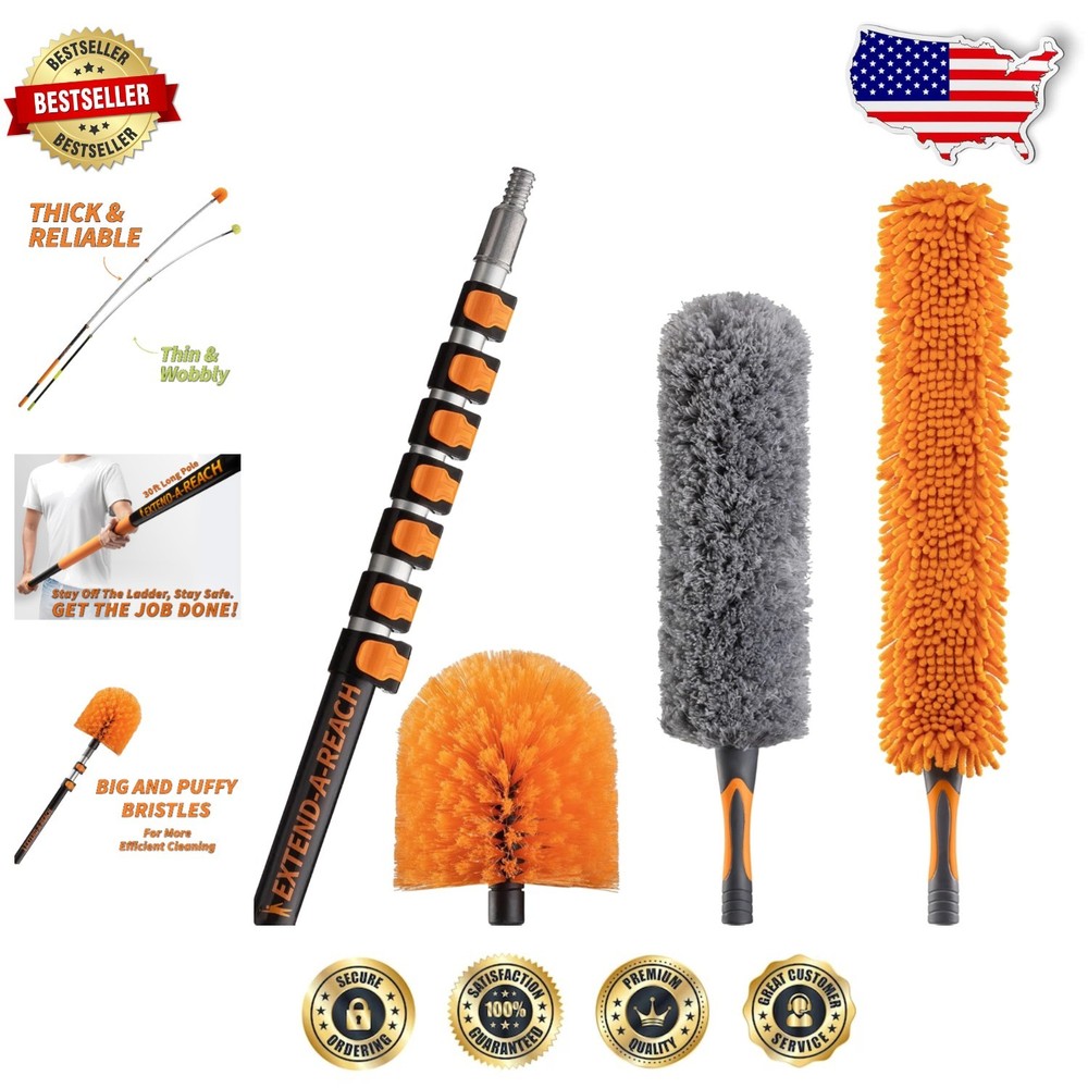 Ultimate High Ceiling Duster Kit, 36ft , Telescopic Pole, Anti-Scratch