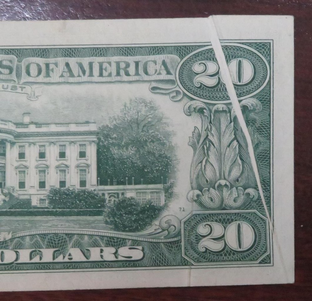 1963 $20 Federal Reserve Note * Fold Error * Neat Error Note * 9275