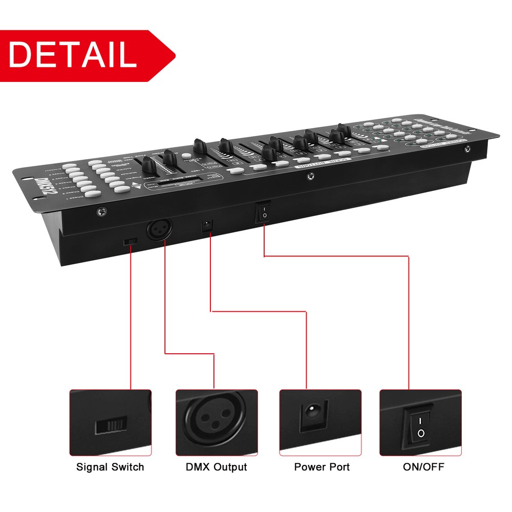 DMX512 DJ Controller 192CHs Stage Lighting Console Disco Light Operator Show