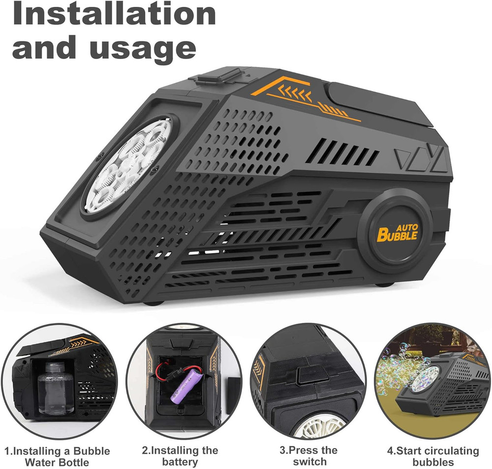 2-Pack Bubble Machine,Automatic Bubble Blower with 4 Rechargeable Batteries 2...