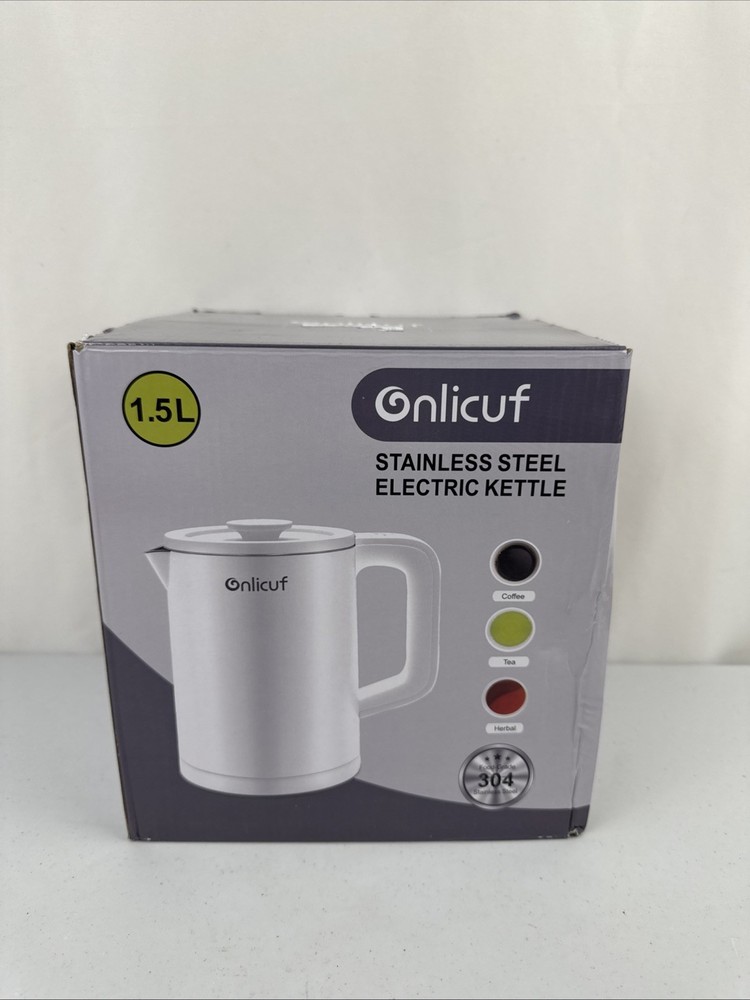 Onlicuf Stainless Steel Electric Kettle 1.5L GS-EK15A New Open Box