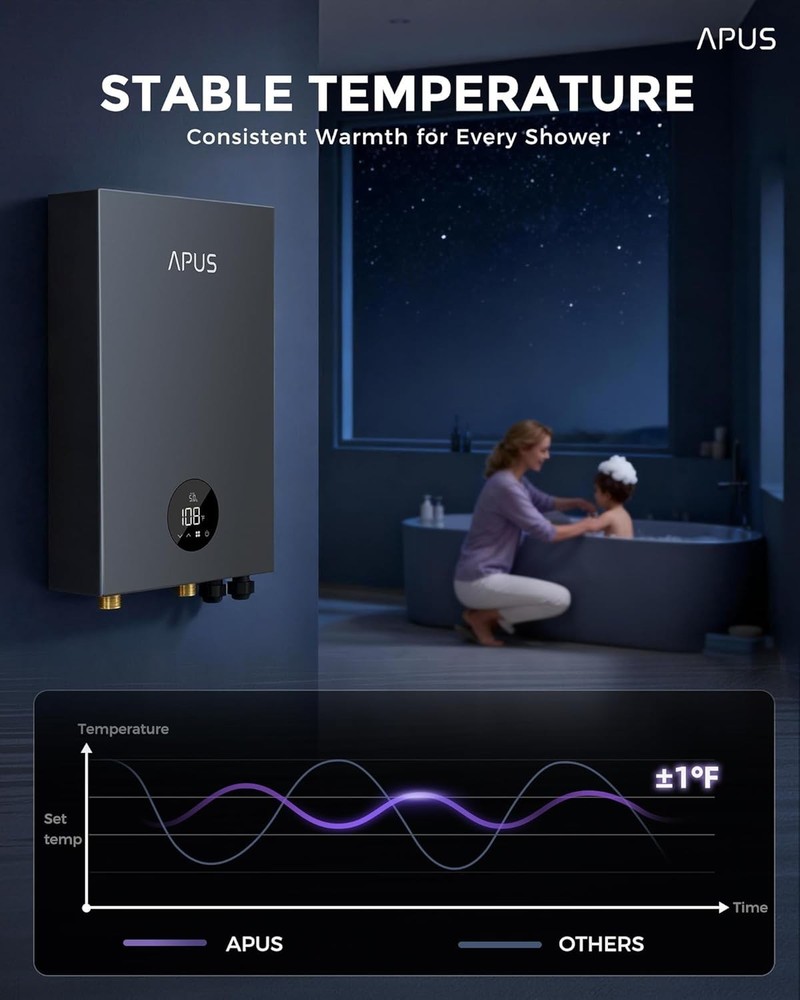 APUS 18kW Tankless Water Heater 240V 4.4GPM Electric Instant Hot Water - New