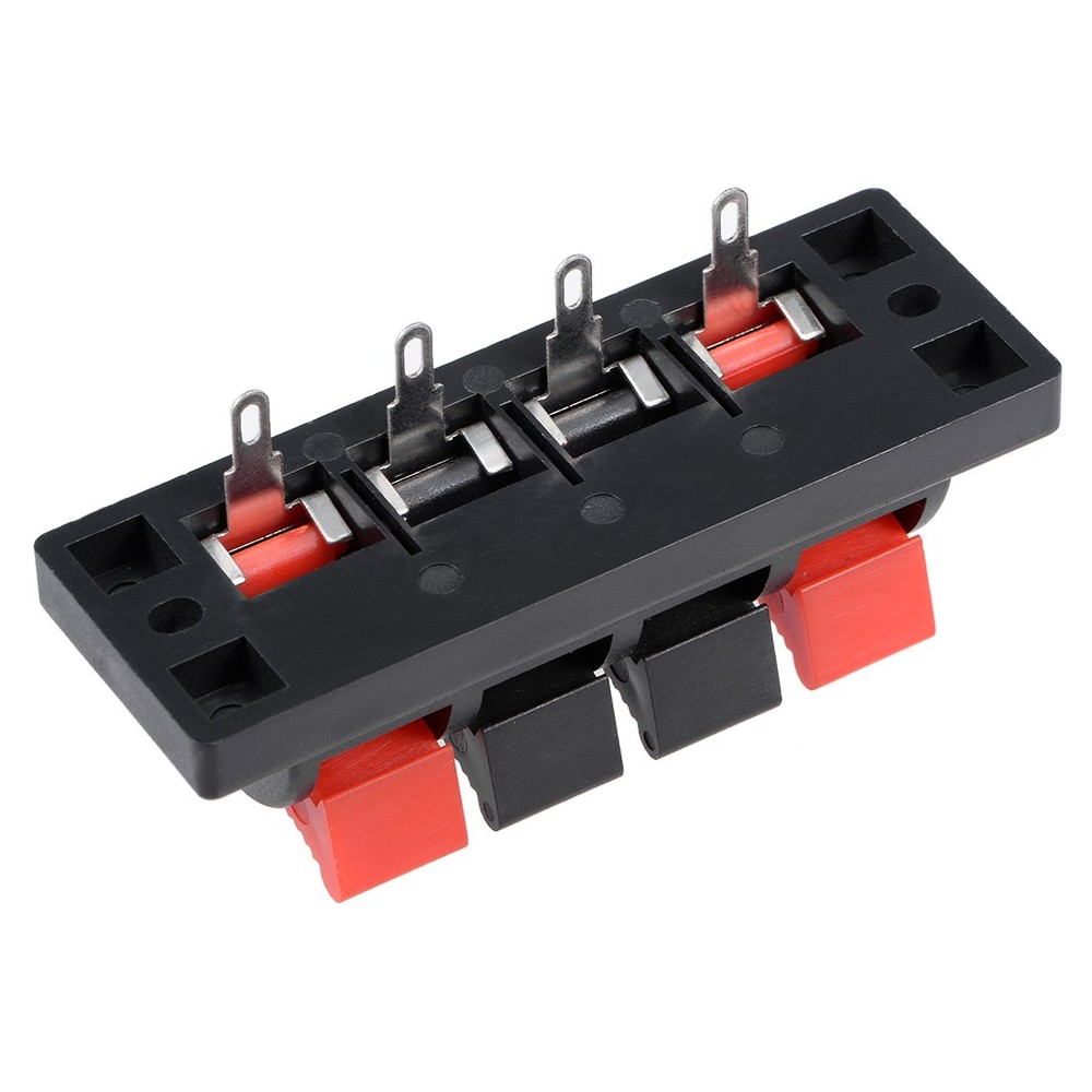 3pcs 4 Way Jack Socket Spring Push Device Release Connector Terminal Cas