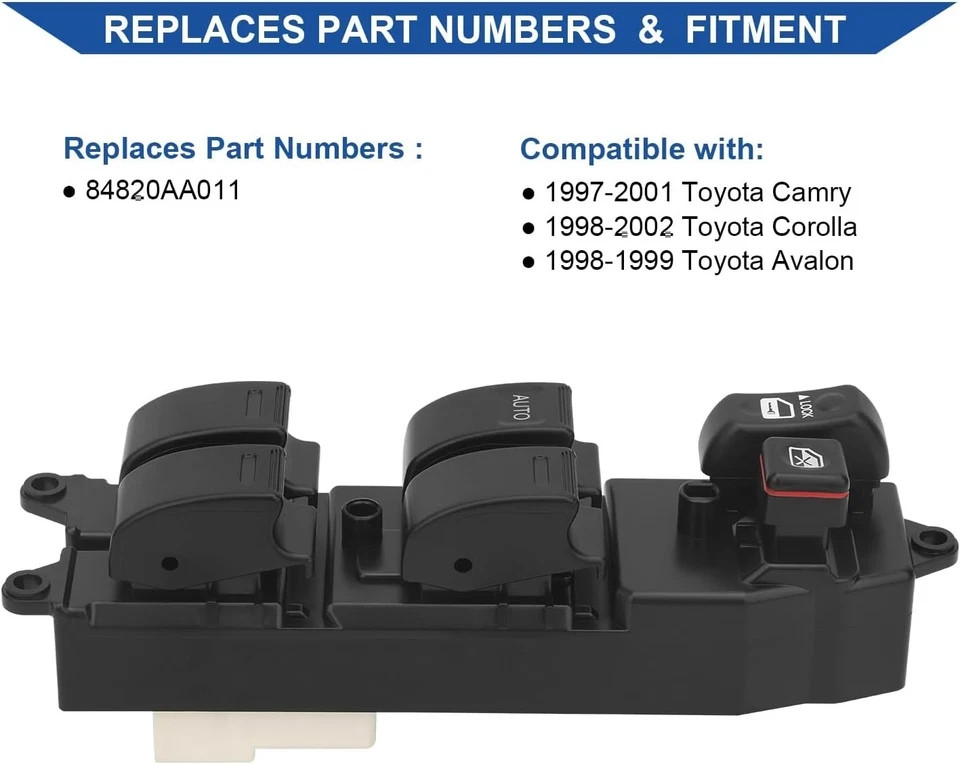 Window Switch - Front Left Driver Side Power Control Button - Compatible with 97