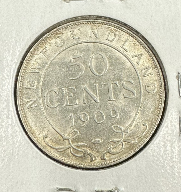 1909 Newfoundland 50 Cent Coin - MS-60