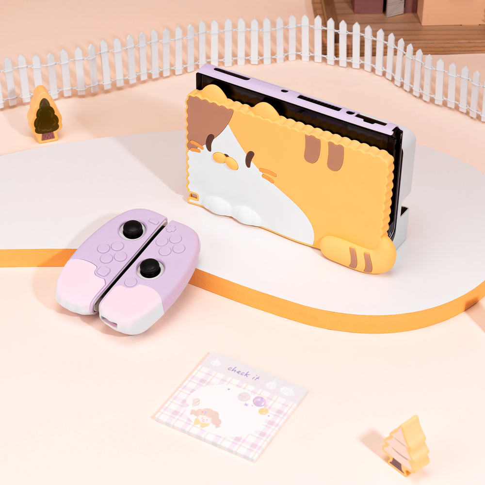 GeekShare Nintendo Switch Oled Protective Case Shell Cat Jo Jo Ergonomic Design