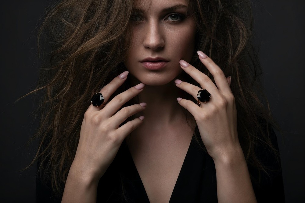 Sterling Silver Hexagon Ring Black Onyx Gemstone Polished Handcrafted