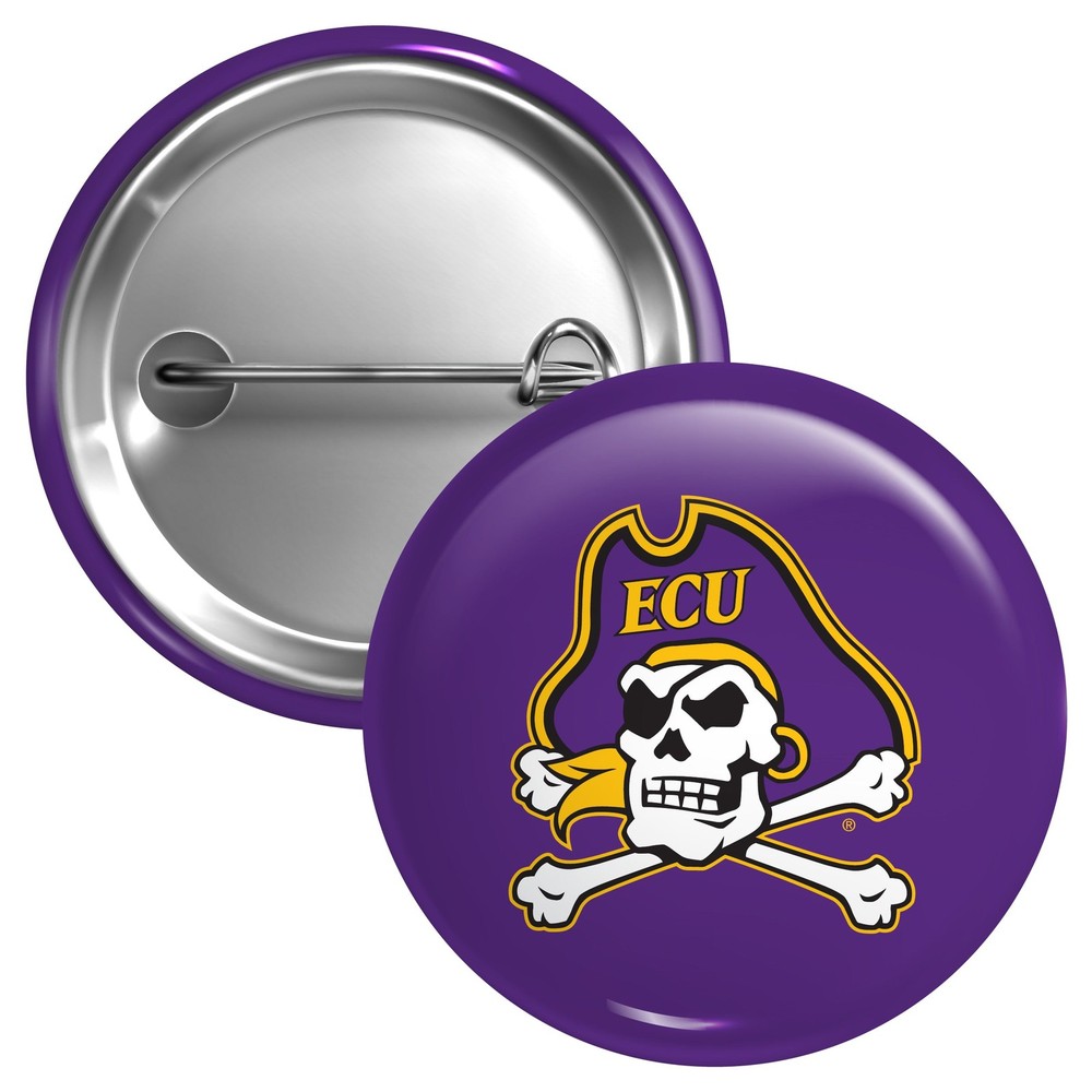 East Carolina Pirates Button Pin - 3 Size Options