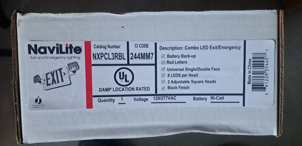 Juno NaviLite Exit And Emergency Lighting LED Combo In Black - NXPCL3BL