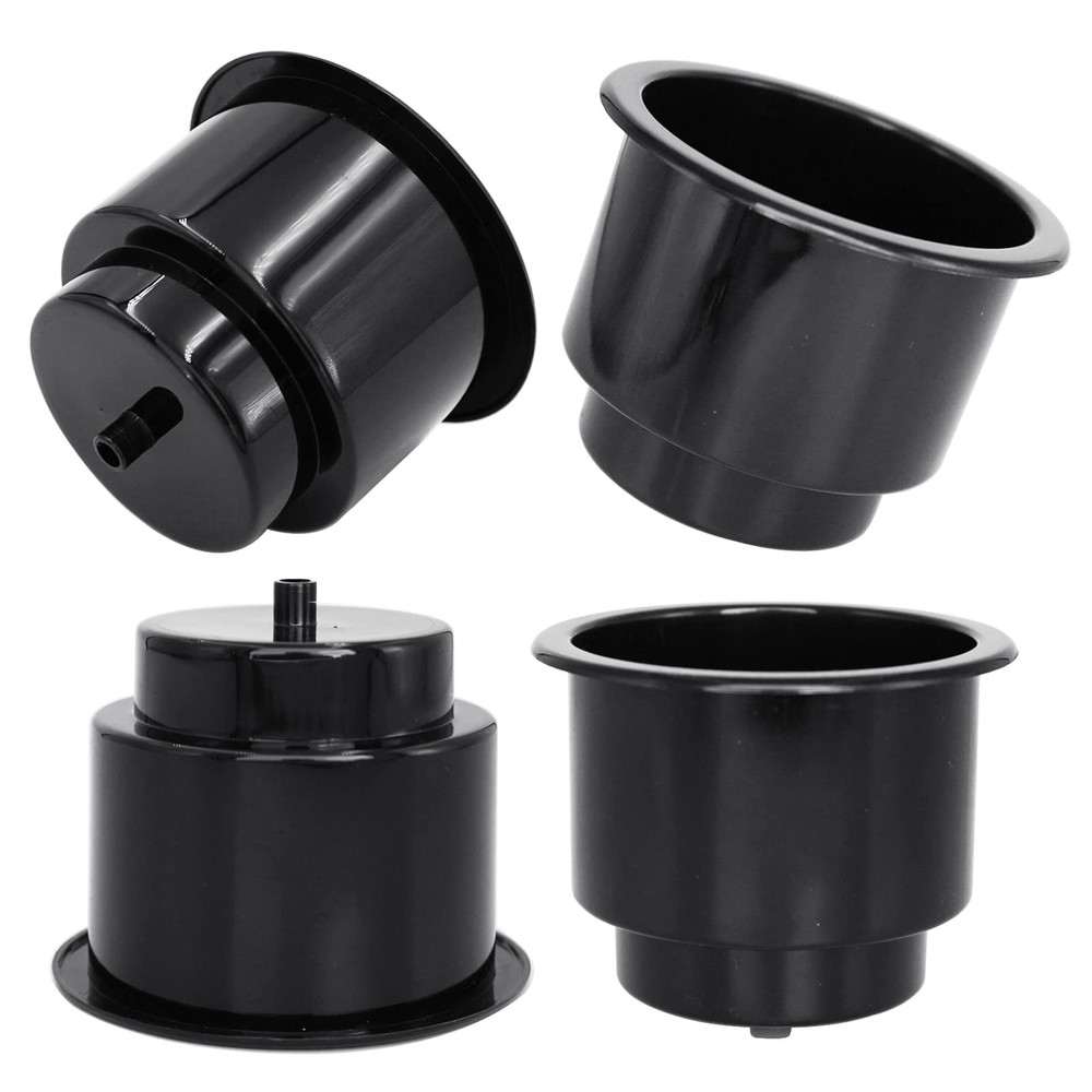 Yuanhe Black Plastic Cup Drink Holder Insert with Drain for 4PCS,