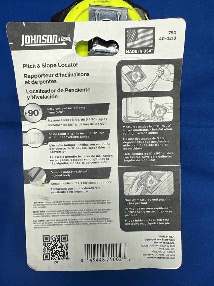 Johnson Level & Tool High-Impact Black Pitch & Slope Locator