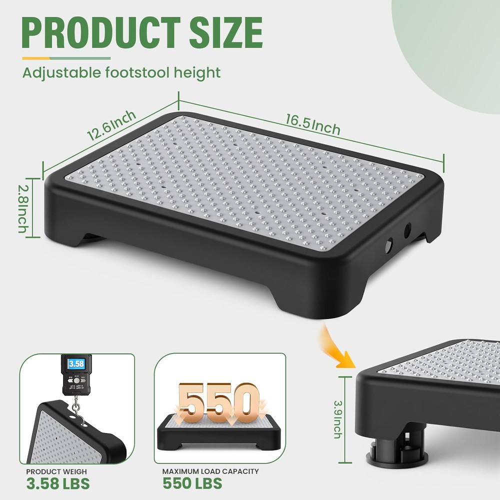 Mobility One Step Stool, Heavy Duty Indoor Outdoor Non-Slip Small Step Platform
