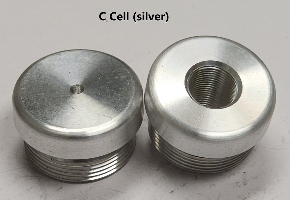 C, D, Cell End Cap & Adapter Set (Silver)