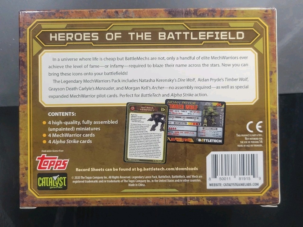 Battletech Legendary Mechwarriors 1 Pack Exclusive OOP/Discontinued