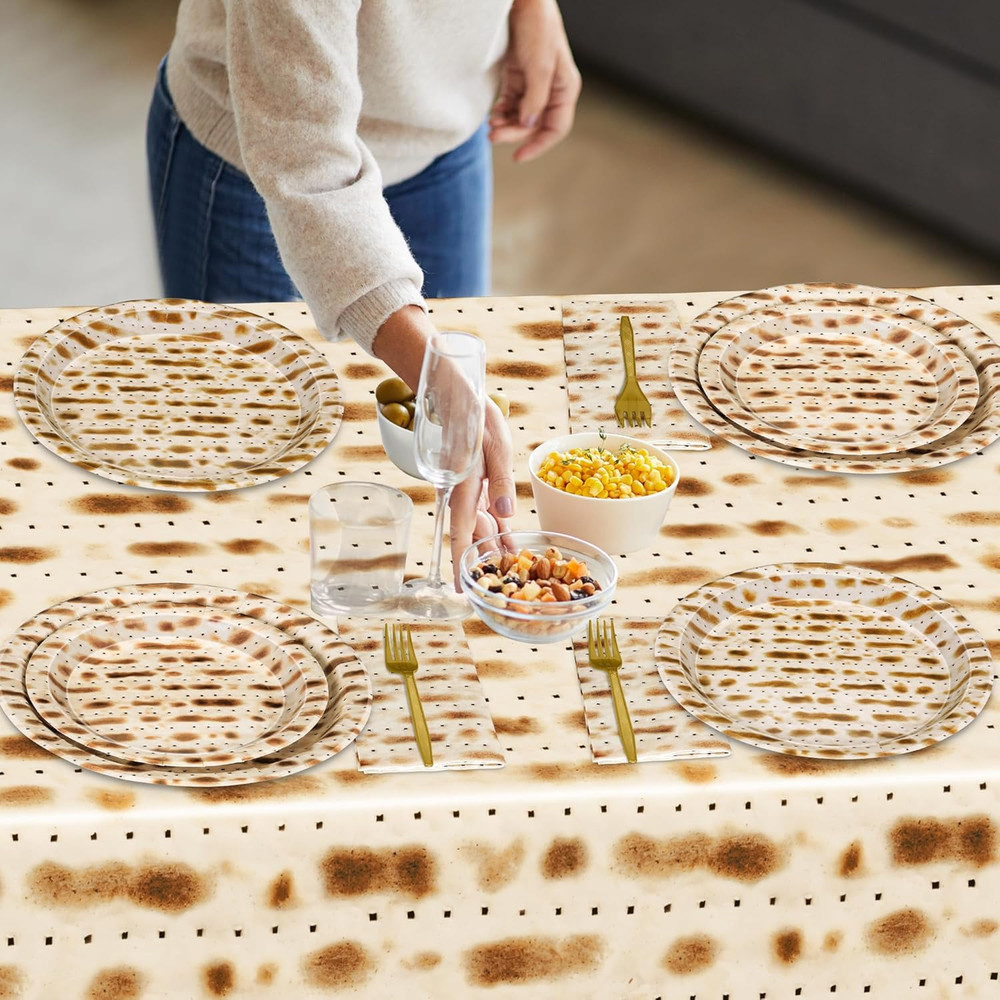 30 Sets Seder Plates for Passover, 122 PCS Disposable Passover Decorations, Pass