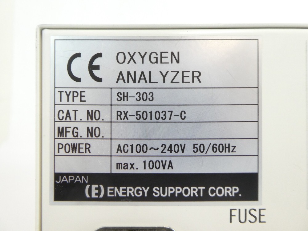 Energy Support SH-303 Oxygen Analyzer Module RX-501037-C Untested As-Is
