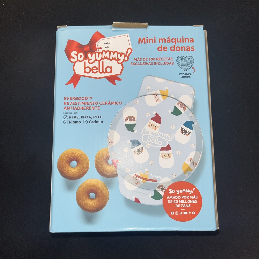 Bella Compact Mini Donut Doughnut Maker Dessert Nonstick Blue