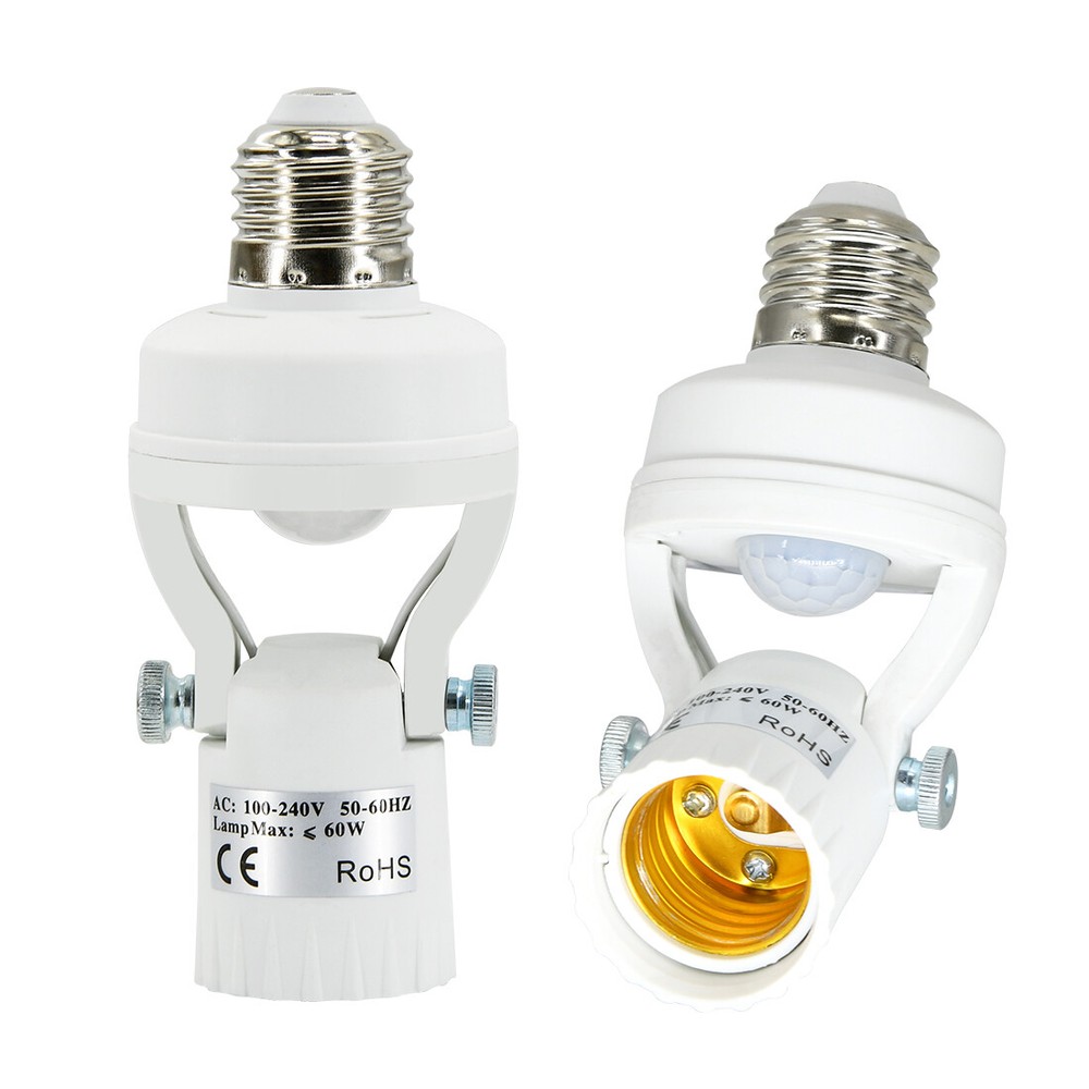 PIR Motion Sensor Light Socket - 180 Degree Rotatable E26/27 Smart Screw Bulb