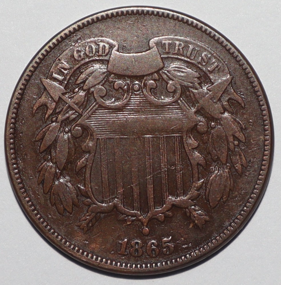 1865 Two Cent Piece VF (O161)