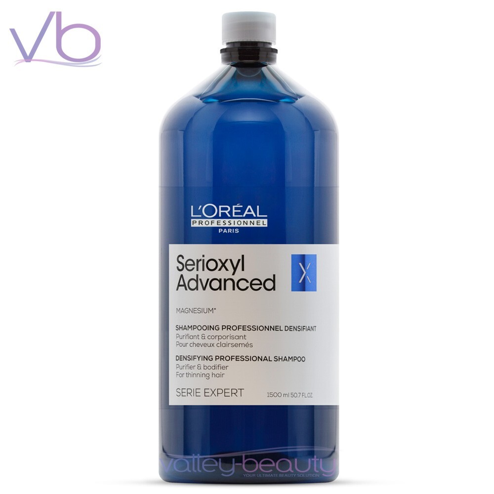 L'OREAL Serioxyl Advanced Densifying Shampoo | Gentle Purifying Cleanser, 1500ml