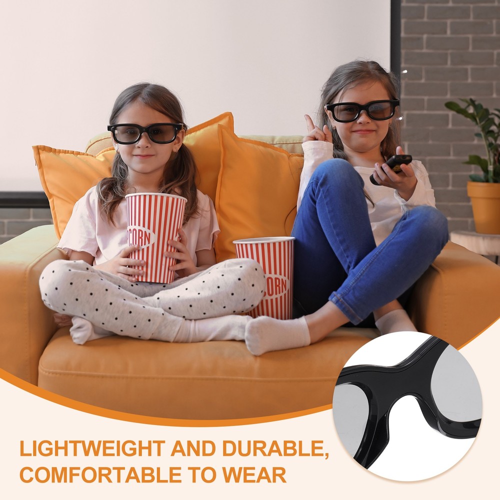 4pcs Polarized 3D Viewing Glasses, Passive Circular 3D Glasses,Orange