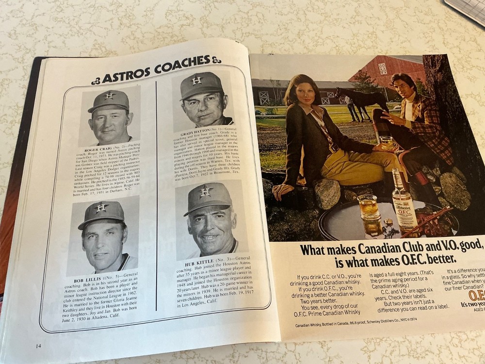 (119). 1974 Houston Astros Program--Signed