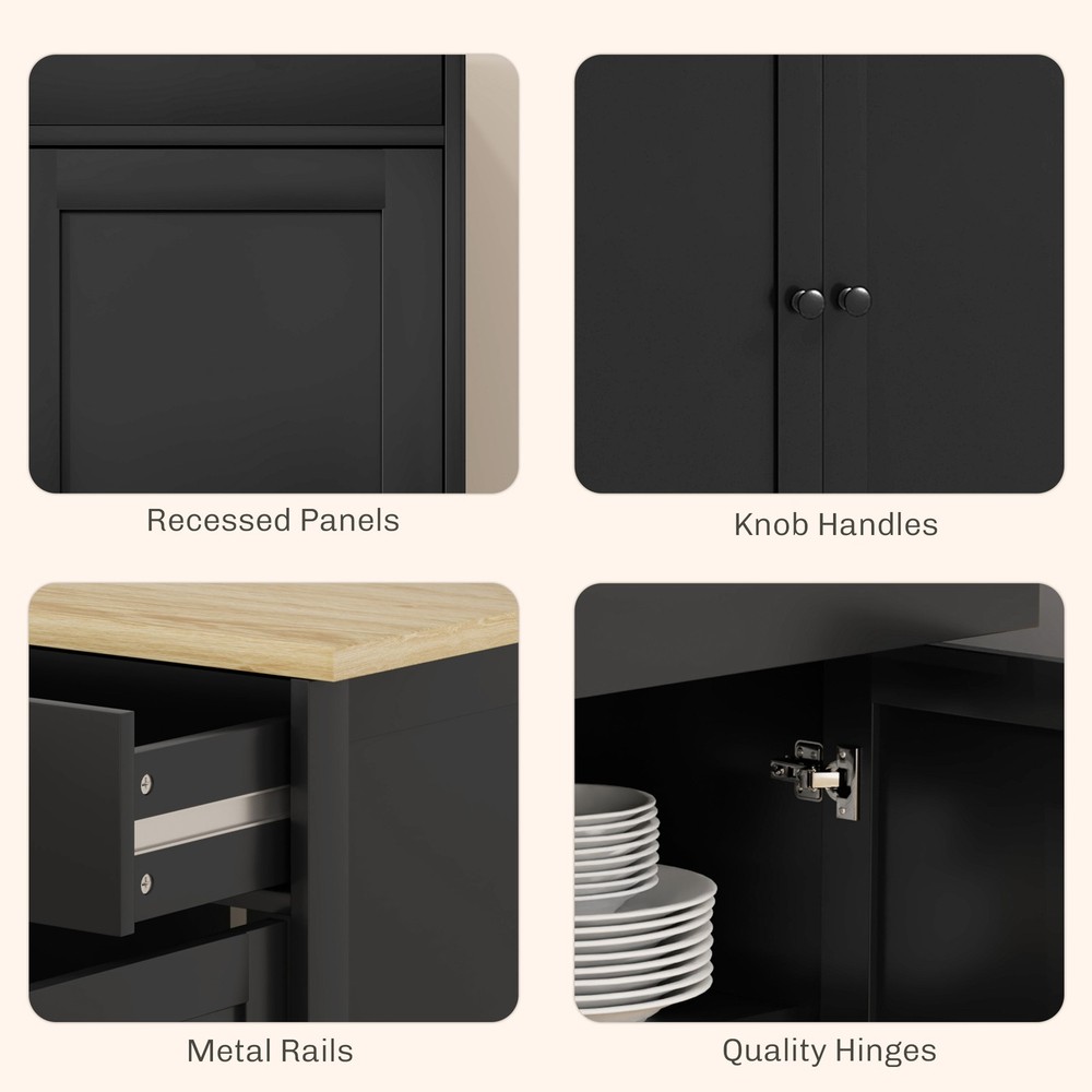 Modern Sideboard, Buffet Cabinet with Storage Drawers, Adjustable Shelves