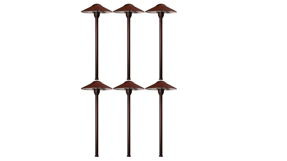 Landscape Low Voltage Lighting - LED Mushroom Path Light In Rust Finish 6