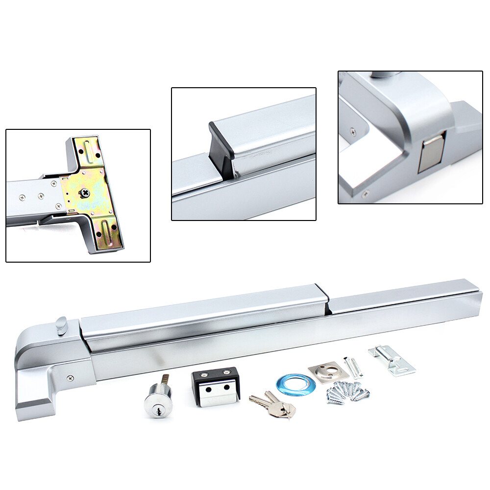 Door Push Bar Hardware Panic Exit Device Latch Emergency For 30"-36" Single Door