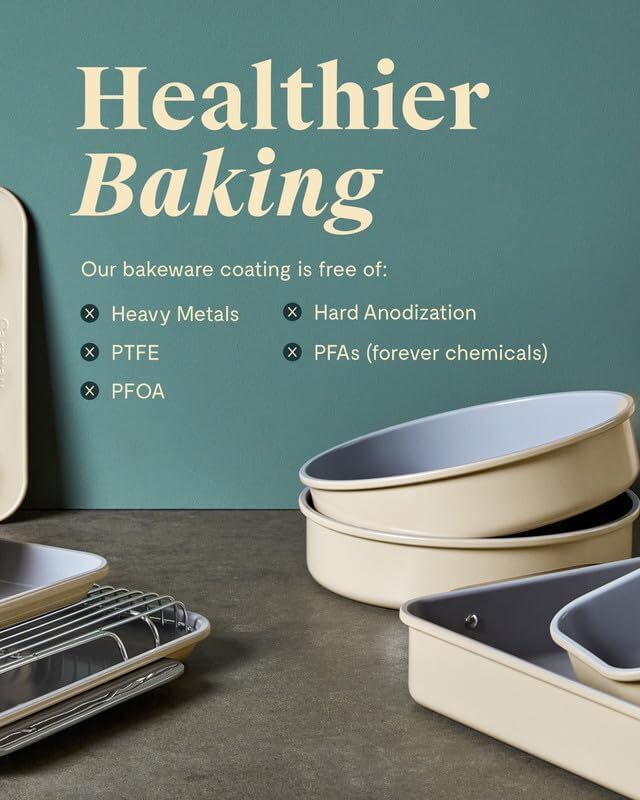 1 lb. Nonstick Ceramic Baking Pan - Natural Smooth Ceramic Coating - Black