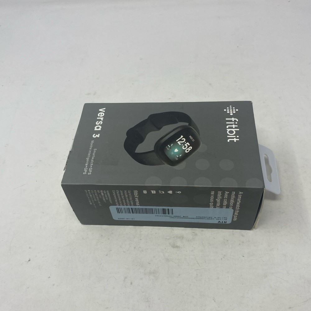 Fitbit Versa 3 Smartwatch + GPS - Black (S/L Bands)