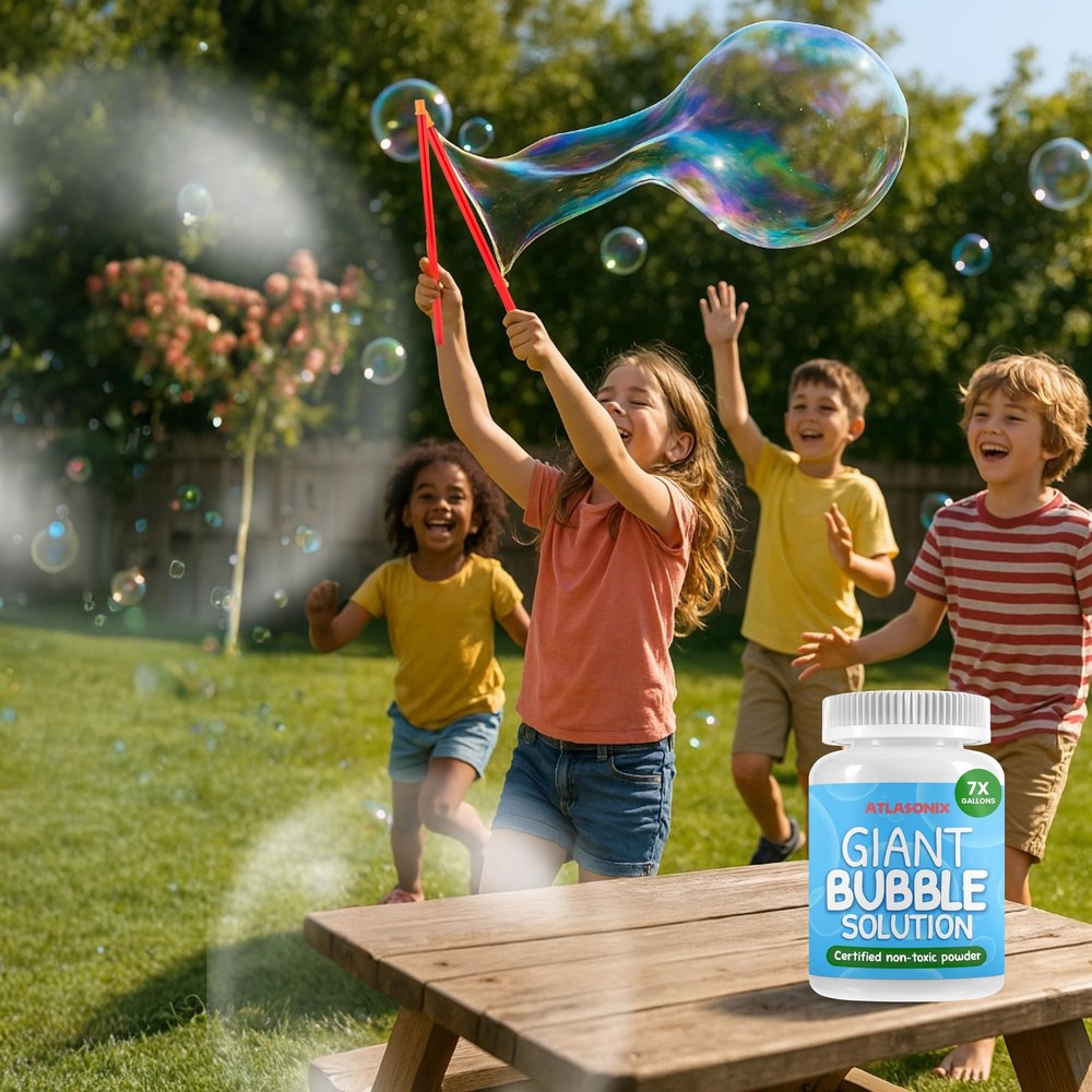 Giant Bubble Solution - Bubble Wands, Bubbles for Kids, Kids Bubbles Mix Powd...