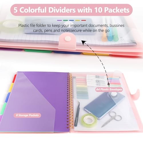 Clipboard Folio with Notepad, Multifunctional Clipboard Letter Macron Pink