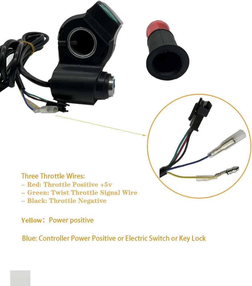 Universal E-Bike Throttle Grip with LCD Voltage Display - 12V-84V Compatibility
