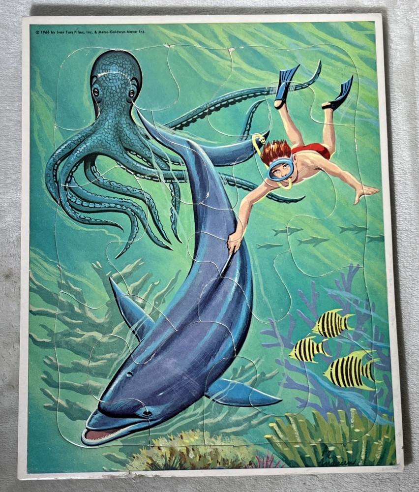 Whitman 4 Flipper Frame-Tray Puzzles 1966 Complete Vintage