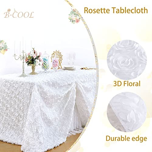 Tablecloth Rectangle 60 x102 Inches for Wedding 102" x 60" (Rectangular) White