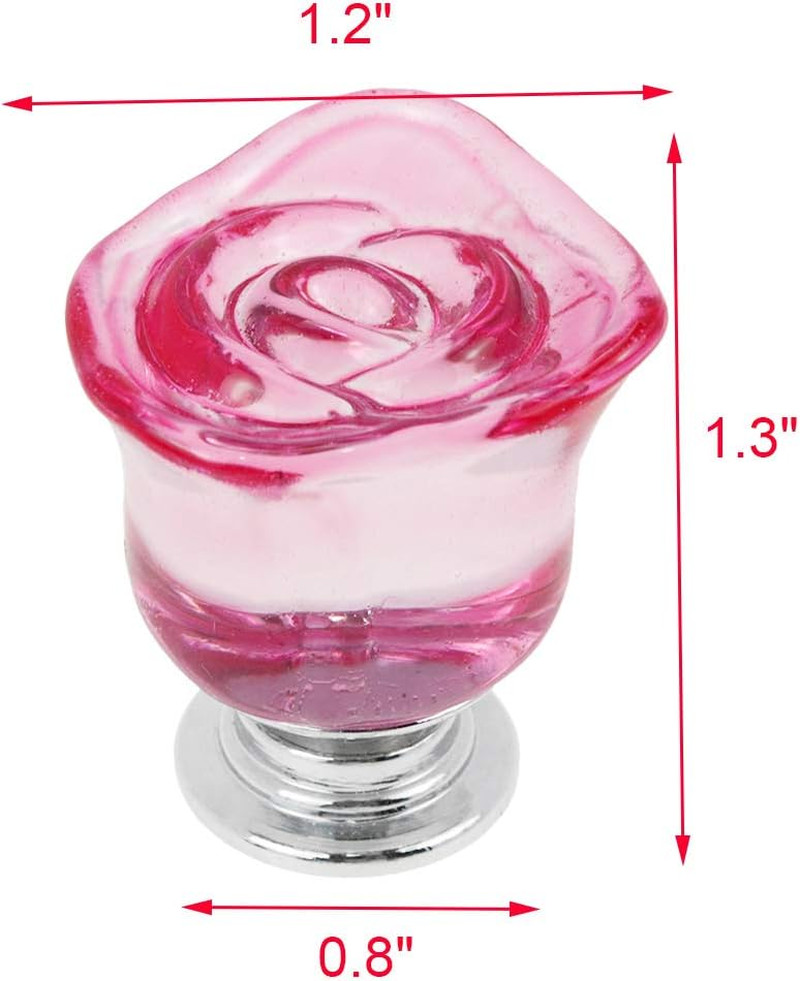 Geesatis 10 Pcs Pink Crystal Drawer Knobs Cabinet Pulls Handles Knobs for Home K