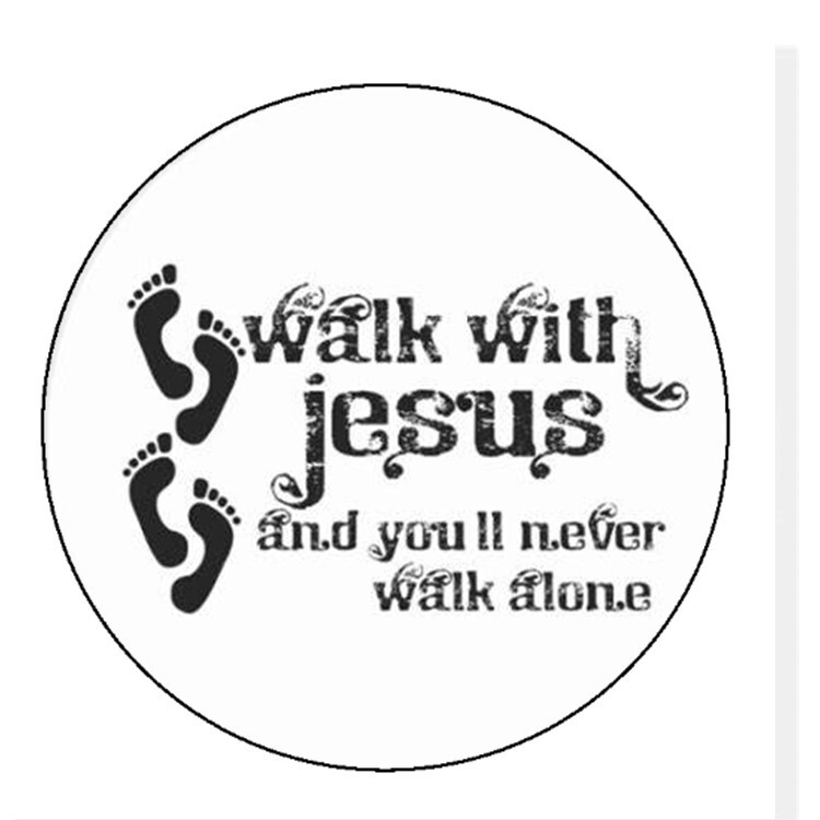 NEVER ALONE WALKING STICK MEDALLION