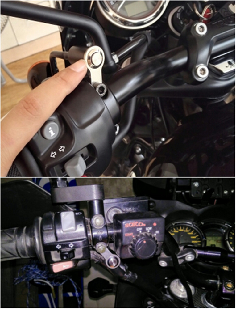 CNC Dual Momentary Motorcycle Switch Push Button Screw Mount f/ LED Engine Start