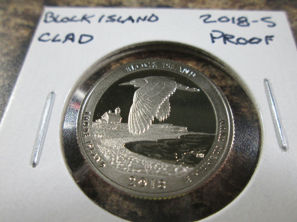 2018-S PROOF CLAD BLOCK ISLAND  QUARTER -   AA1