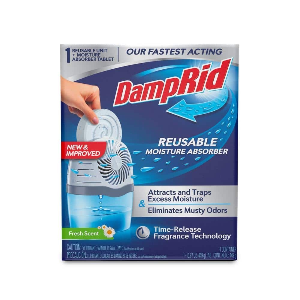 DampRid FG96FSSB Drop-In Tab Moisture Absorber Starter Kit, Fresh Scent