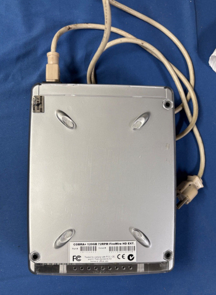 120 GB USB External Hard Drive EZQuest / Two Firewire Ports / Tested Powers On