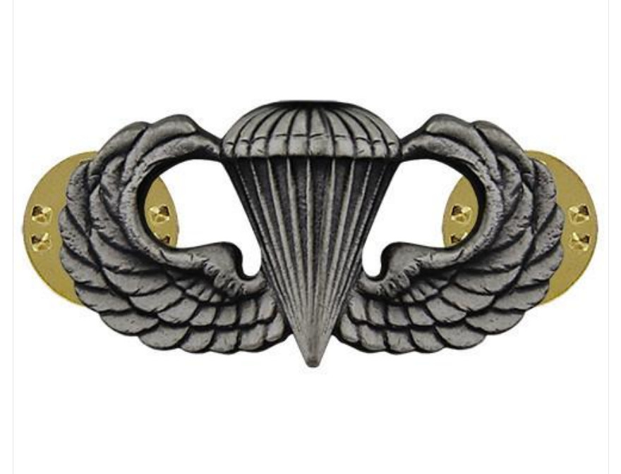 Vanguard NAVY BADGE BASIC PARACHUTIST - REGULATION SIZE, OXIDIZED