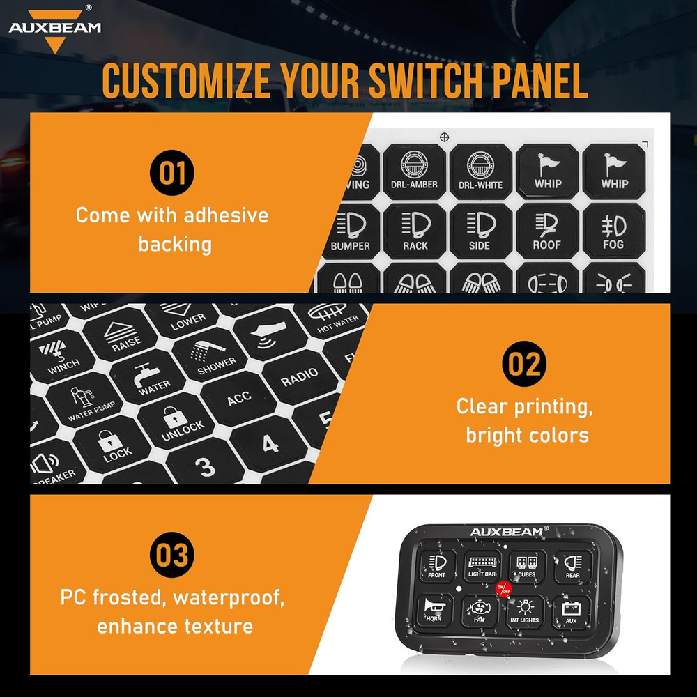 160PCS Switch Panel Sticker for 6/8 Gang Switch Panel Light Switch Labels Decals